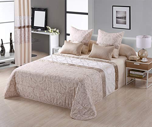 Nh Novotextil Hogar Colcha bouti edredón Jacquard Invierno Modelo Nurember de 5 Piezas Cama de 150 cm, Unico