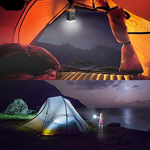 Milool LED-Campinglampe Wasserdichte (IP65) CampingLaterne mit 10000mAh Powerbank, Outdoor wiederaufladbare leistungsstarker mit 2A Ausgang USB-Aufladung für Camping, Wandern, Fischen und auch Notfälle(orange) - 5