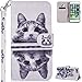 Produktbild FNBK Hülle für iPhone 7 Plus/iPhone 8 Plus Handyhülle Leder, 3D Schutzhülle Tasche Silikon Brieftasche Stand Kartenfächer Magnetverschluss Lederhülle für iPhone 7 Plus/iPhone 8 Plus,Spiegel Katze