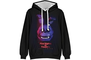 QJIRZB FNAF Anime Sudadera con Capucha para Niños Vulnerabilidad 3D Estampado Dibujos Animados Sudaderas Niños Niñas