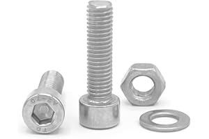 NOLDAR | Tornillos allen con cabeza cilindrica. Acero inoxidable (AISI 304). Incluye 20 tornillos con 20 tuercas y 20 arandelas (60 piezas). Tornillos con rosca completa. (Medida M6 x 20 mm)