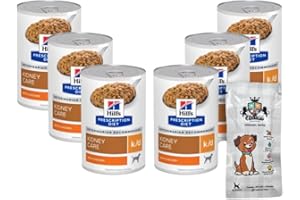 AETN Creations Hills Prescription Diet k/d Kidney Care Dog Food Wet with Chicken 6x370g and AETN jerky treat