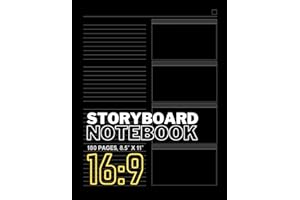 Storyboard Notebook: 16:9 Aspect Ratio | Pro Storyboard Template Book for Directors, Storyboard Artists, Animators and Film Students | 180 Pages.
