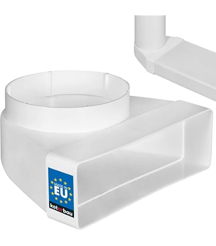 Raccord Plat 90° 220x55 Sur 125 Mm – Plastique Blanc Pour évacuation FKBK220125