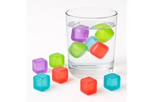 ATKIN BROTHERS Reusable Ice Cubes 18 Pack BPA Free Plastic Ice Cubes for Drinks Re-Freezable Non Toxic Odorless Ice Alternative for Whiskey Cocktails Soda and More