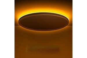 slochi Dimmable Ceiling Light, 24W Bathroom Ceiling Light with Remote Control, Night Light 1800k Warm, 3000-6500K Color Changing, 29CM Round Flush LED Ceiling Lights for Living Room Kitchen Bedroom