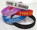 Produktbild www.wristbandsforyou.com 5X Type 1 Diabetic Diabetiker Insulin Arzneimittel Medicated Medical Alert Armband Blau Lila Rot Schwarz im Dunkeln Leuchten