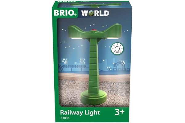 Brio World - 33836 - Eclairage Ferroviaire - Accessoire pour Circuit de Train en Bois - Piles incluses - Jouet pour garçons et Filles à partir de 3 Ans