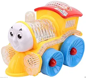 j s musical engine train toy for kids with 4d light & sound, train set toys for kids (random color)- Multi color