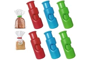 ‎CLRZOL Tütenclips, Neue Chip-Clips Tütenclips Lebensmittelclips, Wiederverwendbare Einkaufstütenclips, Snack-Brot-Verschlussclip, Lebensmittelclips für Tüten aus Kunststoff (6 Pcs)