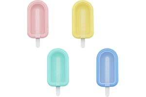FIZZIX 4 Reusable Silicone Ice Lolly Moulds with Sticks – Easy to Use, Safe, and Durable for Homemade Ice Cream Popsicles, Freezer Safe