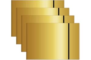 ATOMSTACK Dwukolorowa płyta z tworzywa sztucznego, 4 sztuki, 20 x 30 cm, grawerunek laserowy, farba metalowa, płyty akrylowe, do indywidualnych tabliczek, odznak, "zrób to sam" (Mirror Golden Black)