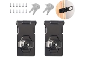 YCZCHE14 Garaillon de Bloqueo de Acero Inoxidable Pestillo Hebilla de Seguridad Cierre de la Puerta de Candado de Puerta Cerradura de Cerradura de Puerta Para Cajones Cajones Armarios Cajas Casilleros Negro 2