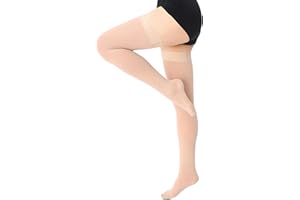 ADFUENOM 20-30 mmHg Medical Closed Toe Thigh High Compression Socks for Women Men,Graduated Compression Support Stockings with Anti-Slip Silicone Band for Varicose Veins Edema Flight Running Pregnancy Travel