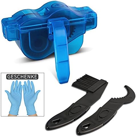 Bike Chain Cleaner,Yochen Bicycle Chain Cleaning Equipment with Latex Gloves,Chain Scrubber and Cleaning Brush -Fast Clean Tool for all Kinds of Bike Chain Blue