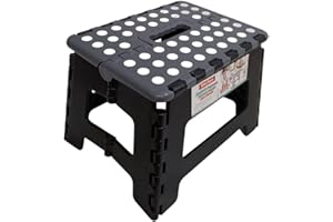 AURACASA Sgabello pieghevole per adulti-11 altezza sgabello leggero in plastica. Sgabello pieghevole per gradini fino a 300 libbre Sgabello antiscivolo pieghevole