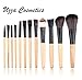 Uzza Foundation Brush Set Kit - 12 Pieces Premium Cosmetic Makeup Brush Set - Foundation Eye Shadow Blush Concealer Brush Cosmetic Tool Kit Set Brush With Bag (Brown)