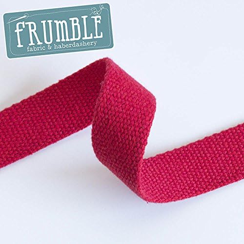 30mm Red Canvas Webbing 10m Roll - Heavy Canvas Webbing Belting Bag Strap 2mm Thick Webbing Strong Webbing