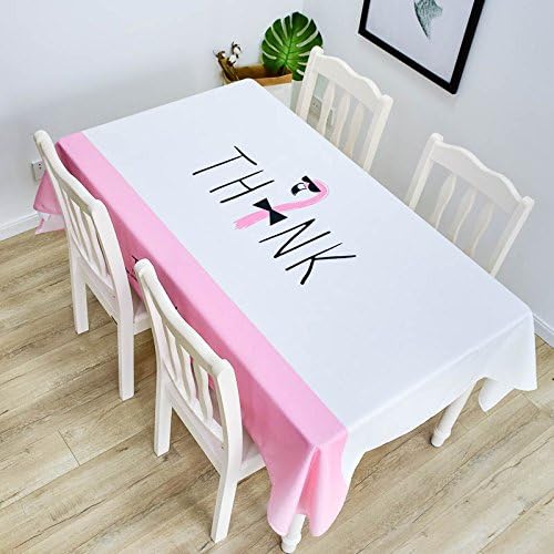 Battar Luxury Classic Natural Tablecloth Table Protector Machine Washable Rectangular Space Table Dinner Holiday Party Decoration Christmas New Year Thanksgiving Decor Flamingo Waterproof Tablecloth, G, 140×180cm
