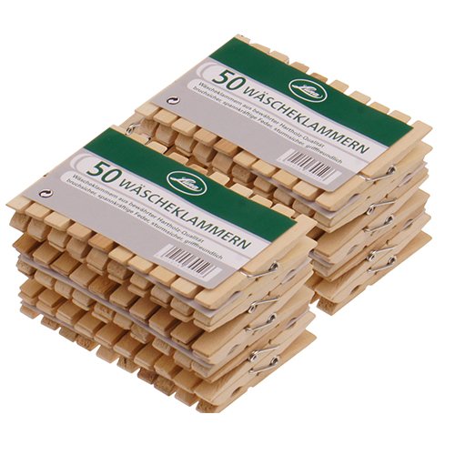 Wäscheklammern aus Holz 100 Stück sehr stark - weitere Sparsets wählbar - kostenloser Versand