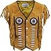 Produktbild Western-Lederweste Indianer Tracht Weste Reiter Jacke Karneval ocker, Größe:56