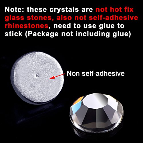 eBoot 1440 Stück DIY Kristall Rhinestone Strasssteine flache Rückseite runde Diamante Gems 4mm, Nicht Selbstklebend - 3