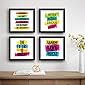 SAF Set of 4 Work Hard Dream Big Motivational UV Coated Home Decorative Gift Item Framed Painting 19 inch X 19 inch…