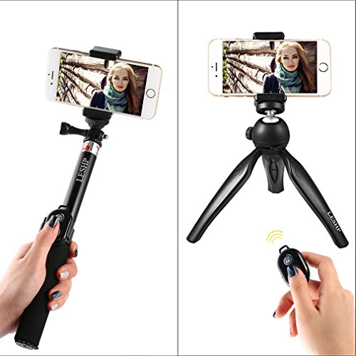 YKS-Bluetooth-Selfie-Stick-Tripod-with-Remote-for-iPhone-6-6s-7-7plus-Android-Samsung-Galaxy-Wireless-Compact-Extendable-Monopod-Black