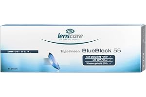 LENSCARE BlueBlock 55 Tageslinsen, 5 Stück/BC 8.6 mm/DIA 14.2 mm / +0.25 Dioptrien