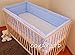 NURSERY BUMPER 420 cm LONG ALL ROUND BUMPER TO FIT BABY COT BED (GINGHAM BLUE)
