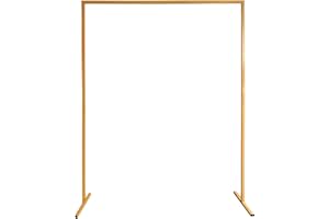 Trimming Shop Rectangle Arch Stand 150cm x 200cm Gold Metal Arch Backdrop Stand Party Background Decoration Garden Arbors for Wedding Reception Valentines Baby Shower Engagement Birthday Decor