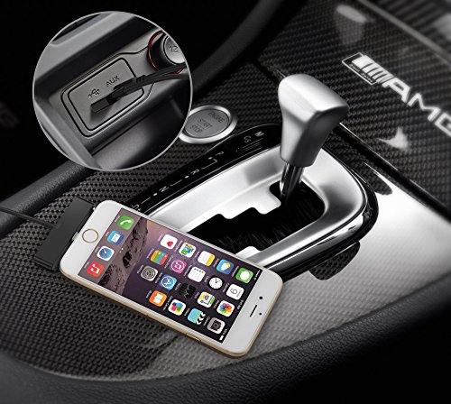 Lightning Y Audiokabel OKCS® Ladekabel Daten Kabel 8 Pin AUX USB für Apple iPhone 6 Plus, 6s Plus – in Schwarz - 2