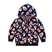 Produktbild Longra Kleinkind Baby Jungen Mädchen Blumen-Druck Hoodie Sweatjacke Sweatshirts mit Kapuze Unisex Baby Jacke Reißverschluss Kapuzenjacke Kapuzenpullover Mantel(0-24Monate) (90CM 12Monate, Dark blue)