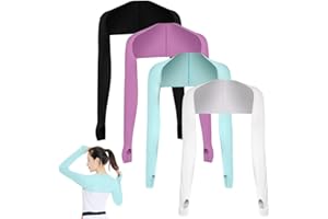 Surakey Armstulpen Damen 4 Stück UV-Schutz Bolero Damen Sonnenschutz Kühlender Schal Armmanschette Fingerlöcher Arm Kühlschal Wrap Golf Kühlung Schal Armmanschette Schultertuch Damen