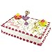 Produktbild Cake Company 2 Torten-Figuren "Ballett-Tänzerin" mit Happy Birthday Schriftzug | Polyresin-Figur mit 6 Rosenblüten mit Blättern aus Esspapier & Zuckerkonfetti für Torten-Deko | ideal für Motiv-Torten