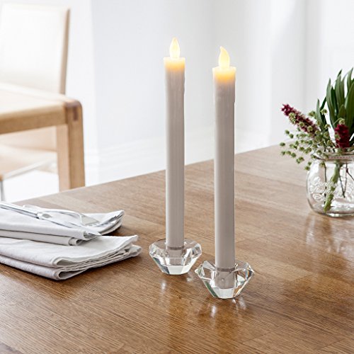 4er Set LED Tafelkerzen Stabkerzen Echtwachs in weiß LED warmweiß 25cm - 3