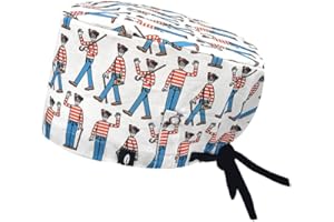 WALLY Calot AVEC SYSTÈME CLICK - Cheveux longs - Bonnet de chirurgie ROBIN HAT avec système de fixation click - Réglable - 100% coton (Autoclave)