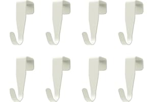 Ronoza 8 Sztuk Haczyków na Drzwi i Okna do Zawieszenia - Stal Węglowa, Bez Wiercenia, do Dekoracji (Białe)