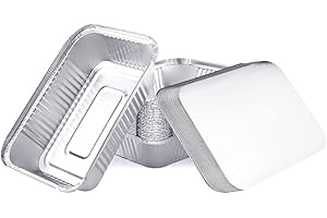 Miamex - Lote de 25 bandejas de aluminio desechables con tapa para transporte de alimentos, congelado, barbacoa, horno (1000 ml)