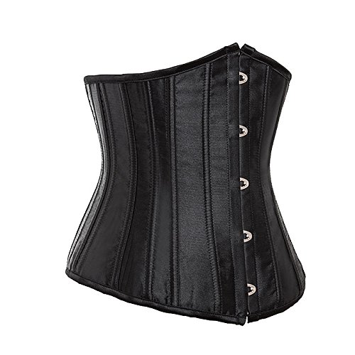 FeelinGirl Damen Unterbrustkorsett Satin Bauchweg Corsage Waist Cincher Top Tailenformer Dessous - 2