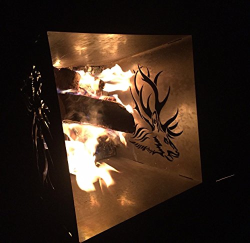 Feuerkorb rostig Motiv Hirsch röhrend - 2