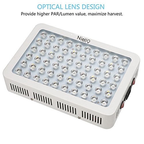 Niello® 300W LED Pflanzenlampe Full Spectrum Wachsen Licht mit Allen 12 Frequenzbändern und 60 Stück 5 Watt LEDs als Wachstumslampe, Wachstumslicht, Pflanzenlicht oder Hydrokulturen für Zimmerpflanzen Gemüse und Blumen mit IR UV 310*210*65mm - 2