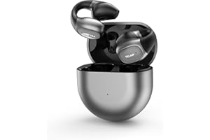 TELNP Słuchawki Otwarte, Słuchawki Nauszne Klipsem, Bluetooth 5.3, Bezbolesne Słuchawki na Przewodnictwo Powietrzne, Wodoodporne IPX7, Słuchawki Sportowe Open-ear, do Sportu, Biegania, Rowerze Srebro