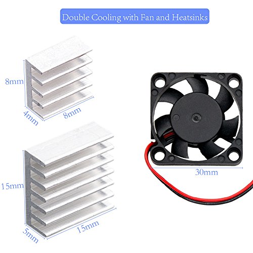 VSTON Raspberry Pi 3 B   Caja con Ventilador y 3 Piezas Disipadores T  rmicos para Raspberry pi 3 Modelo B   Pi 3 Modelo B Pi 3 Pi 2 Pi 2B Transparente