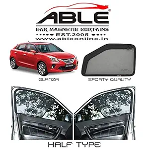 Able Sporty Half Car Magnetic Sun Shade Curtains for Toyota Glanza Set of 4