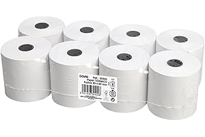 Dohe - Rouleaux Papier Thermique 80x80 mm (8 u.) - Mandrin ⌀12 mm, Longueur 51 m, Tickets pour Terminaux de Paiement, Caisses Enregistreuses, Imprimantes POS et EPOS, Épaisseur 60 g/m², Sans BPA