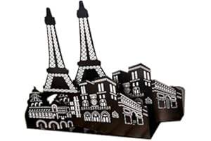WINTERWORM One Pair Vintage Fashion European Architecture Style Thickening Iron Library School Office Home Study Metal Bookends Book End (Paris Eiffel Tower)