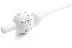 DIFERTES Adorno Punta Arbol Navidad Blanca Cristal Vidrio, Copa Parte Superior de Arbol de Navidad, 26cm, Christmas Tree Topper - Ligero Pero Resistente, Brillante y Elegante (Blanco)