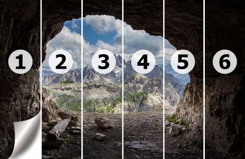 Wandbild Foto-Tapete Dolomitenhöhle Alpen KT247 Tapete Italien Berg Höhle Fototapete Größe: 420x270cm XXL-Tapete Papiertapete Kleistertapete - 3