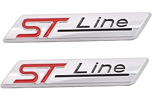 SGW 2 piezas ST Line Emblema de línea de aplicable a todas las puertas del vehículo Equipaje del cuerpo y otros artículos (plata)